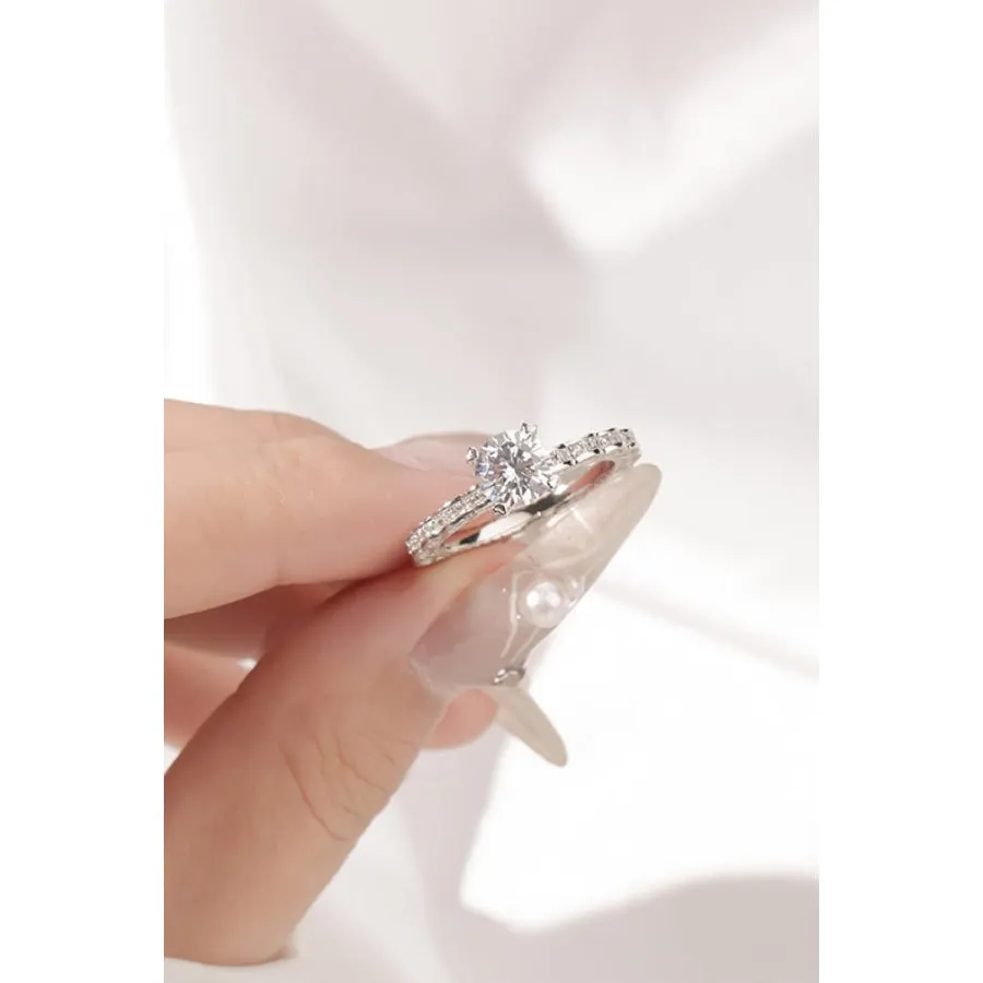 1 Carat Moissanite 925 Sterling Silver Ring