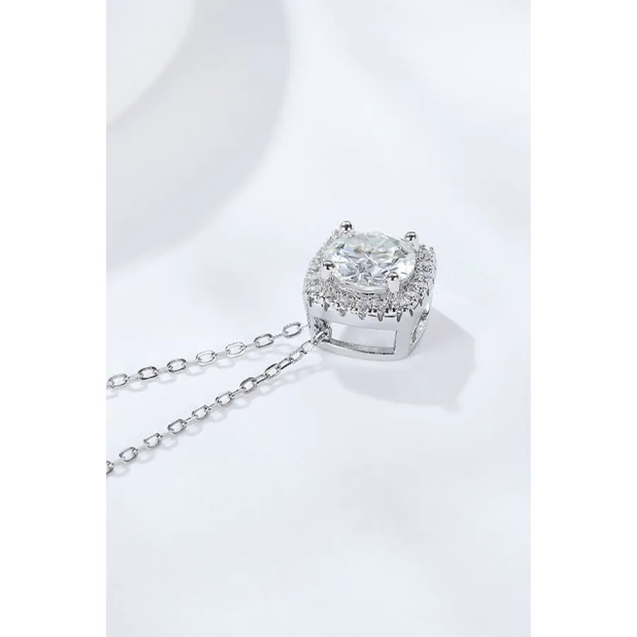 1 Carat Moissanite Geometric Pendant Necklace