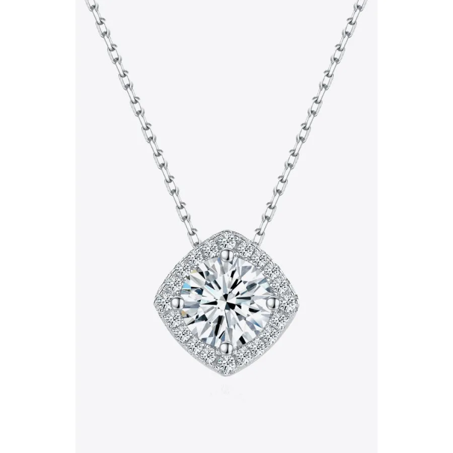 1 Carat Moissanite Geometric Pendant Necklace