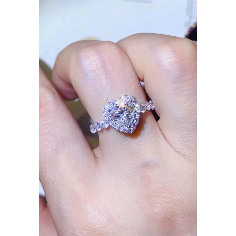 1 Carat Moissanite Heart Ring