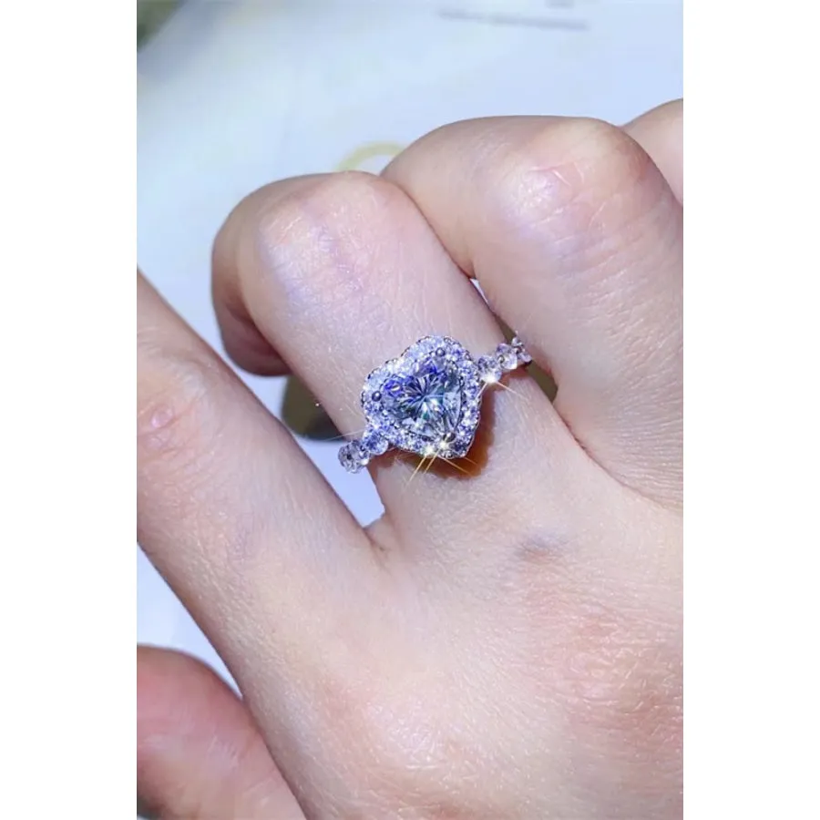 1 Carat Moissanite Heart Ring