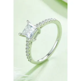 1.21 Carat Moissanite 925 Sterling Silver Side Stone Ring