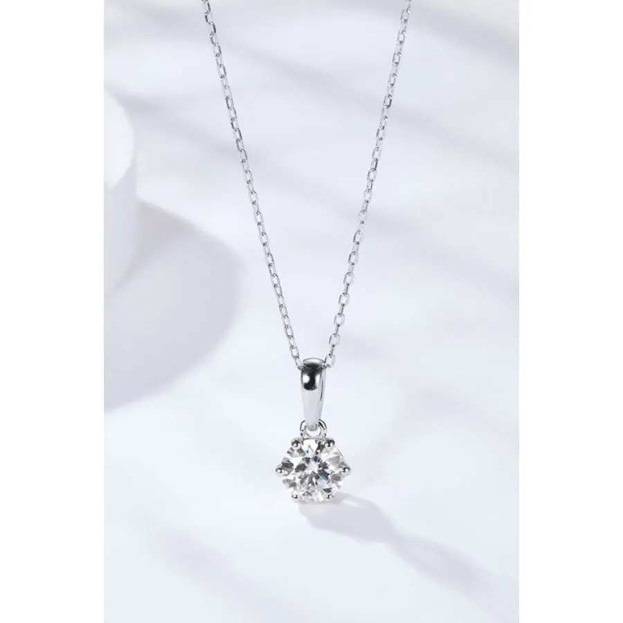 2 Carat 6-Prong Moissanite Pendant Necklace