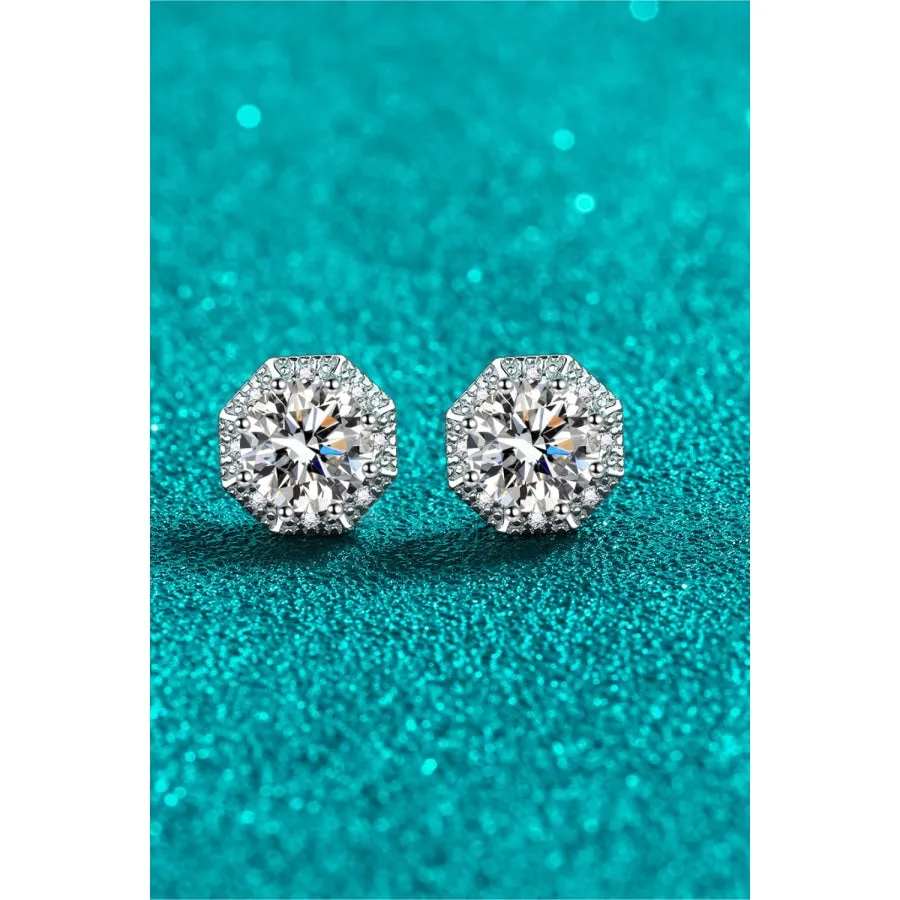 2 Carat Moissanite 925 Sterling Silver Stud Earrings