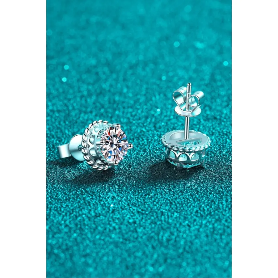 2 Carat Moissanite 925 Sterling Silver Stud Earrings