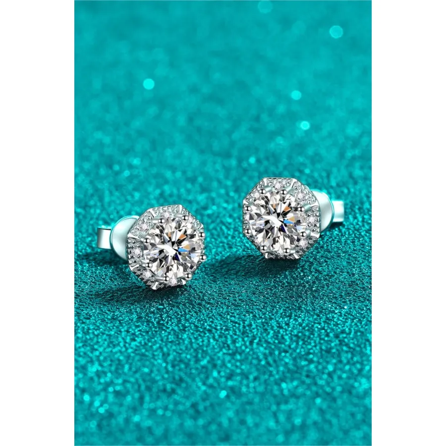 2 Carat Moissanite 925 Sterling Silver Stud Earrings