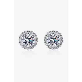 2 Carat Moissanite 925 Sterling Silver Stud Earrings