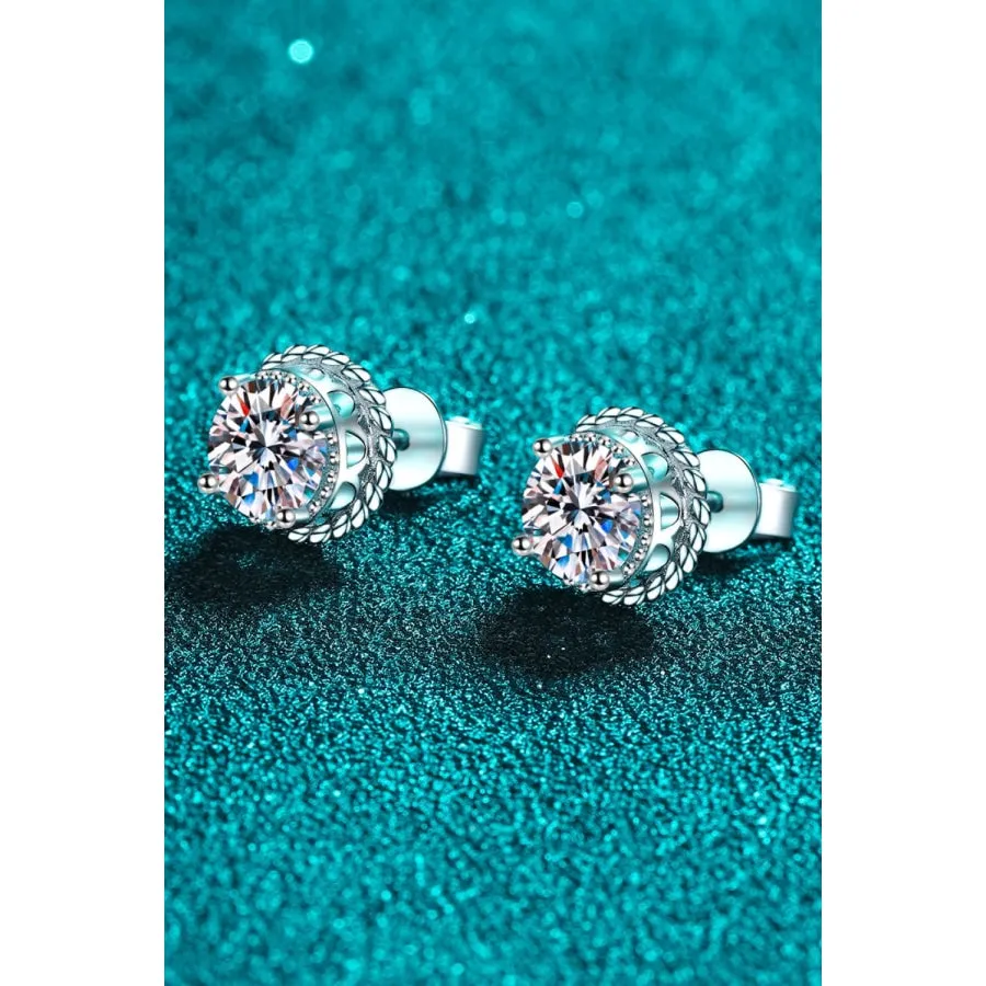 2 Carat Moissanite 925 Sterling Silver Stud Earrings