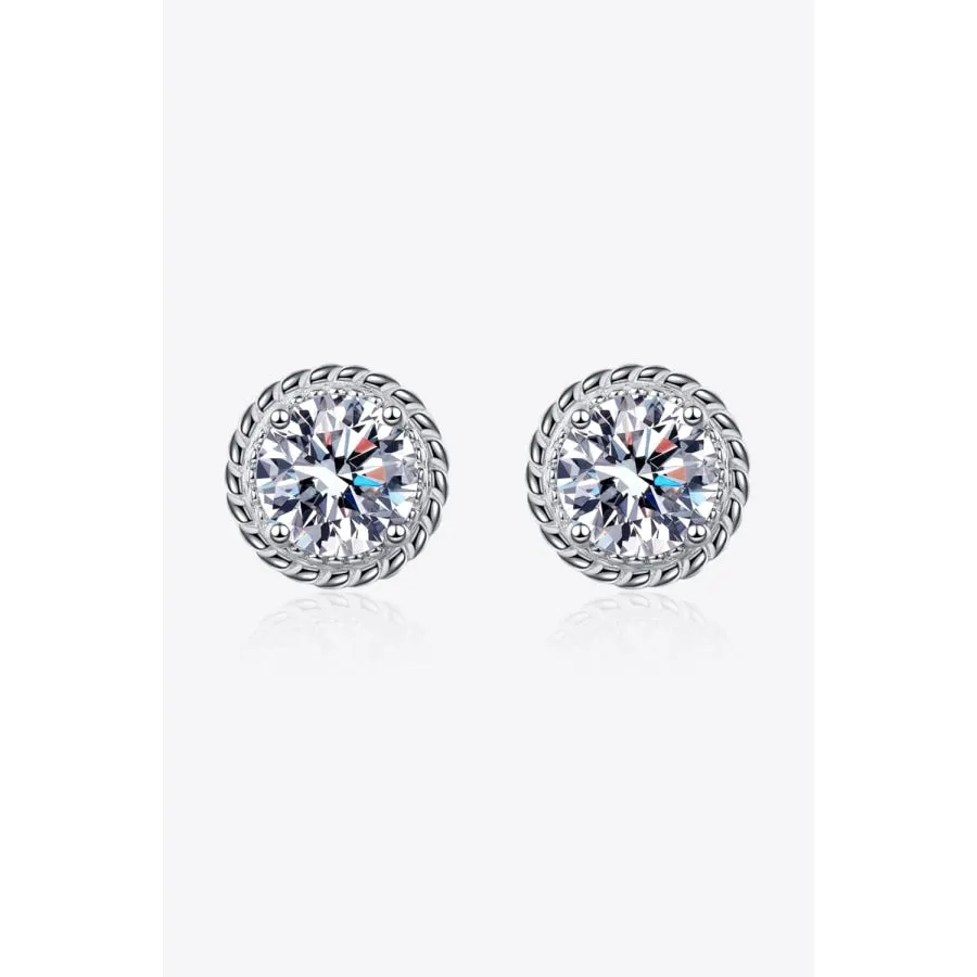 2 Carat Moissanite 925 Sterling Silver Stud Earrings