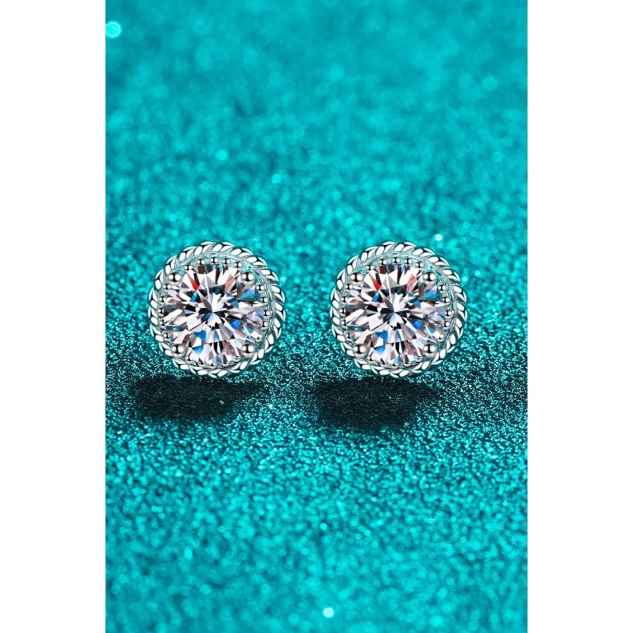 2 Carat Moissanite 925 Sterling Silver Stud Earrings