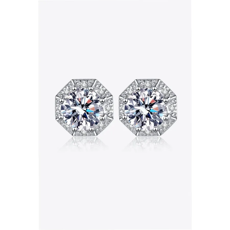 2 Carat Moissanite 925 Sterling Silver Stud Earrings