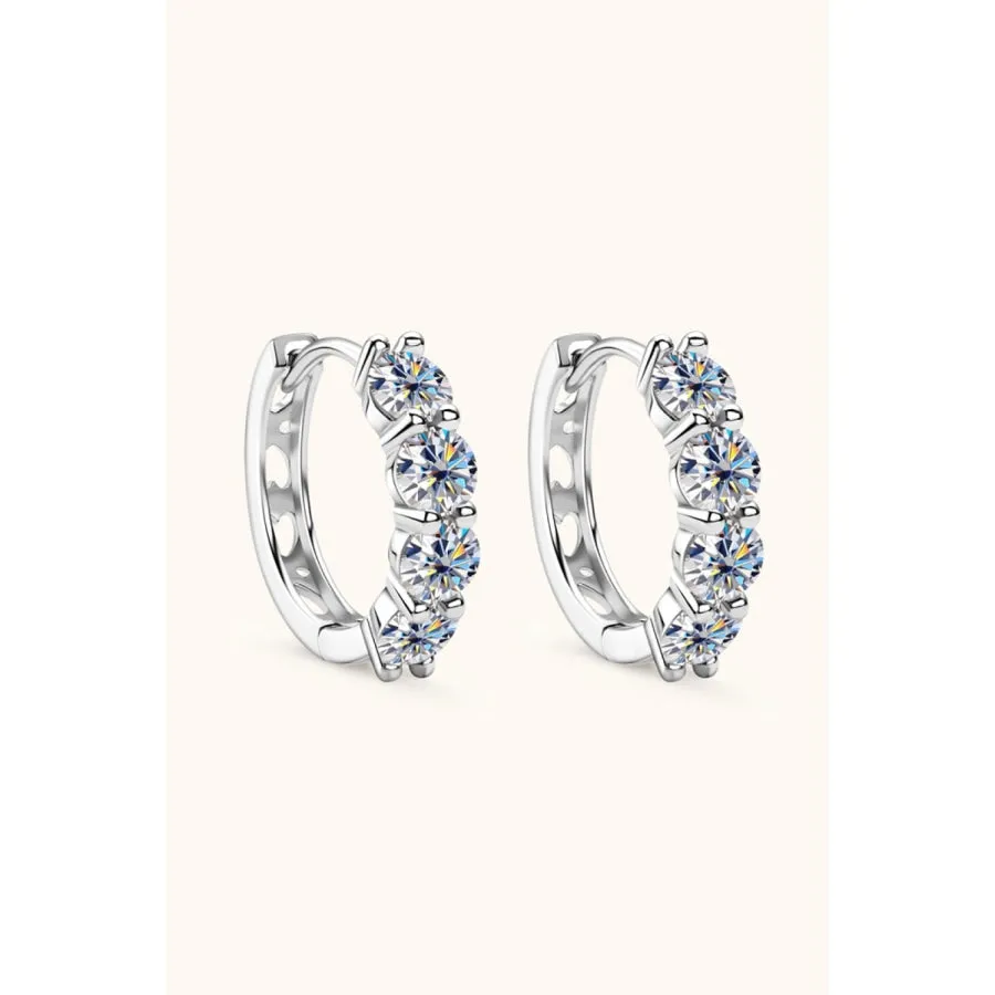 2.4 Carat Moissanite Huggie Earrings