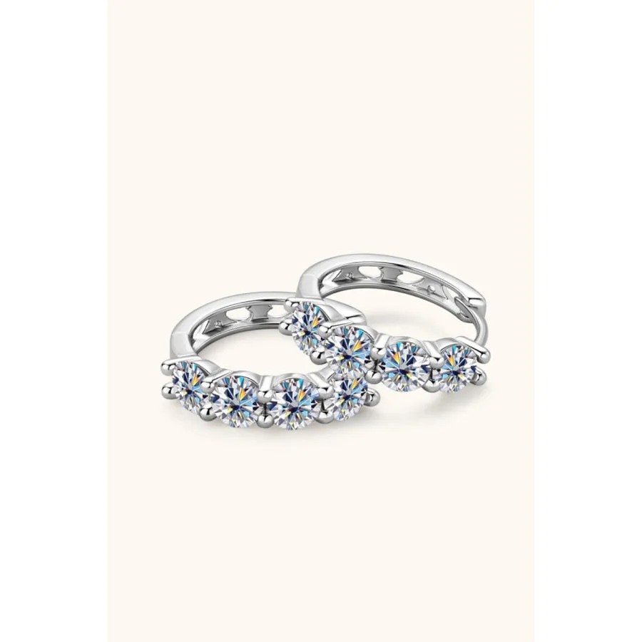 2.4 Carat Moissanite Huggie Earrings