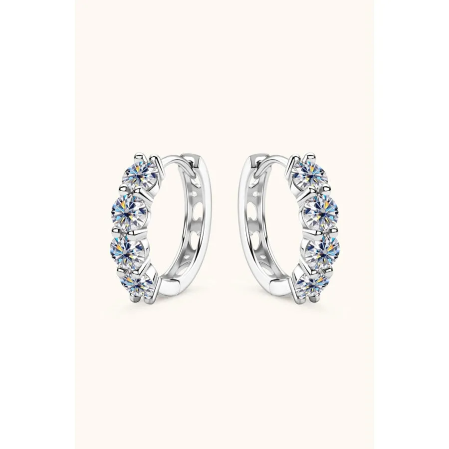 2.4 Carat Moissanite Huggie Earrings