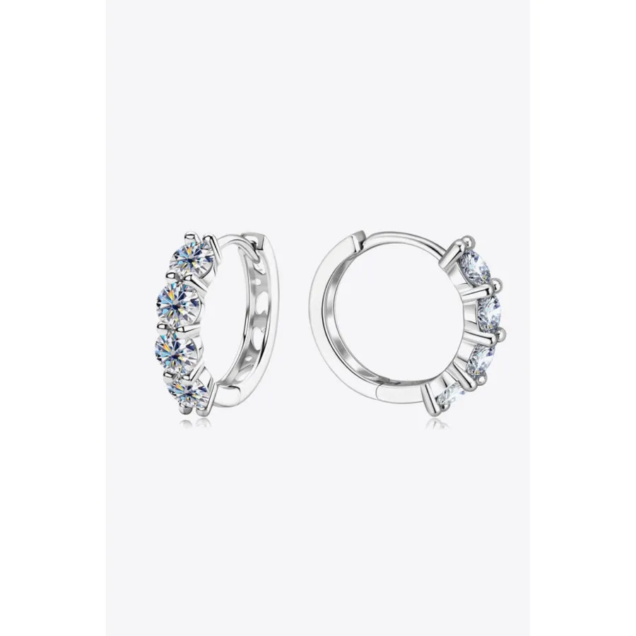 2.4 Carat Moissanite Huggie Earrings