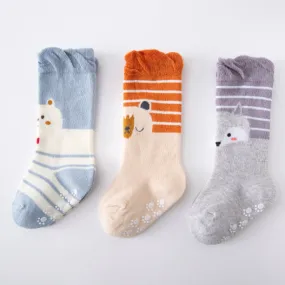 3 Pack Kids' Socks | non skid | Bear   fox