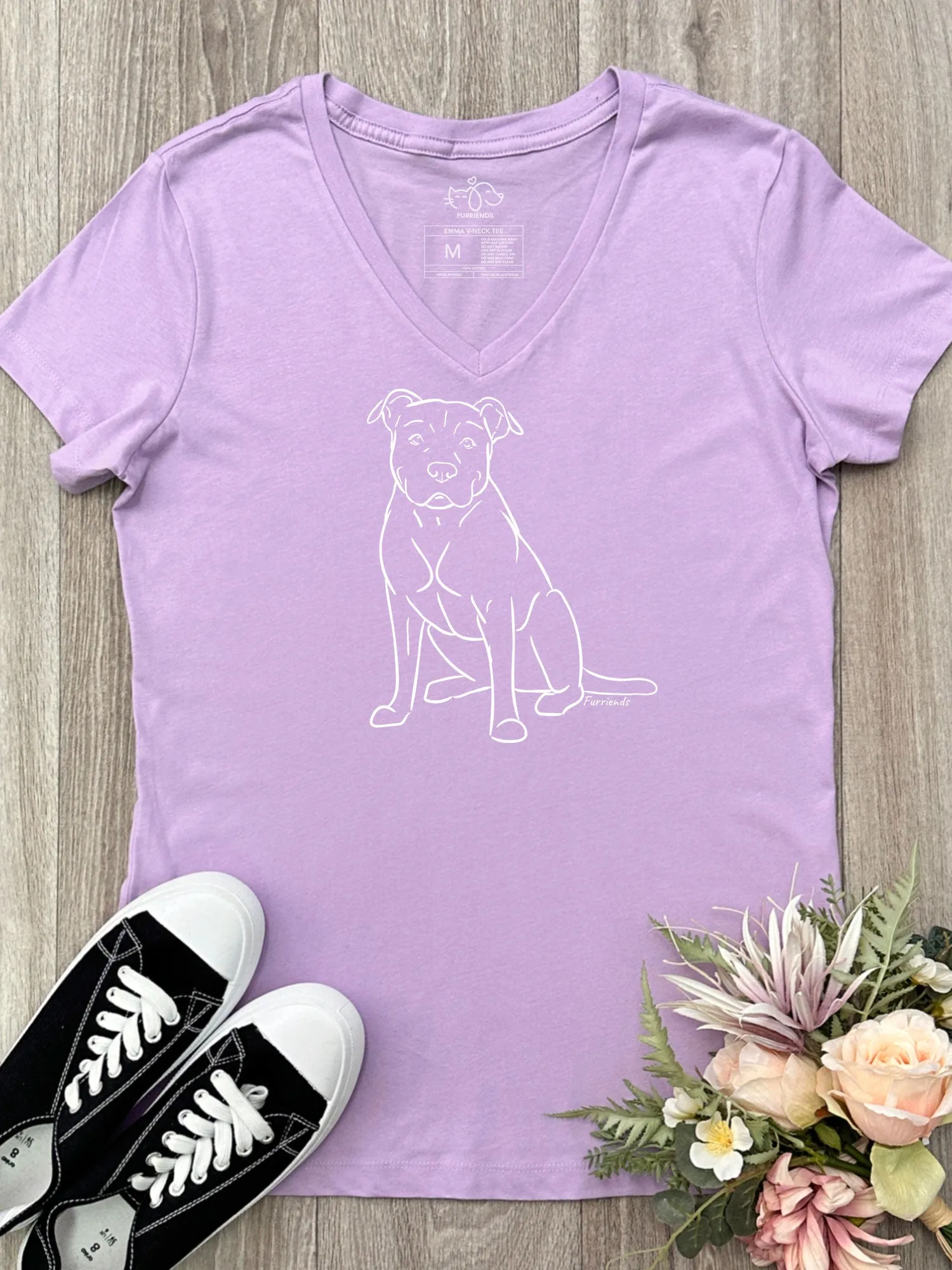 American Staffordshire Terrier Emma V-Neck Tee