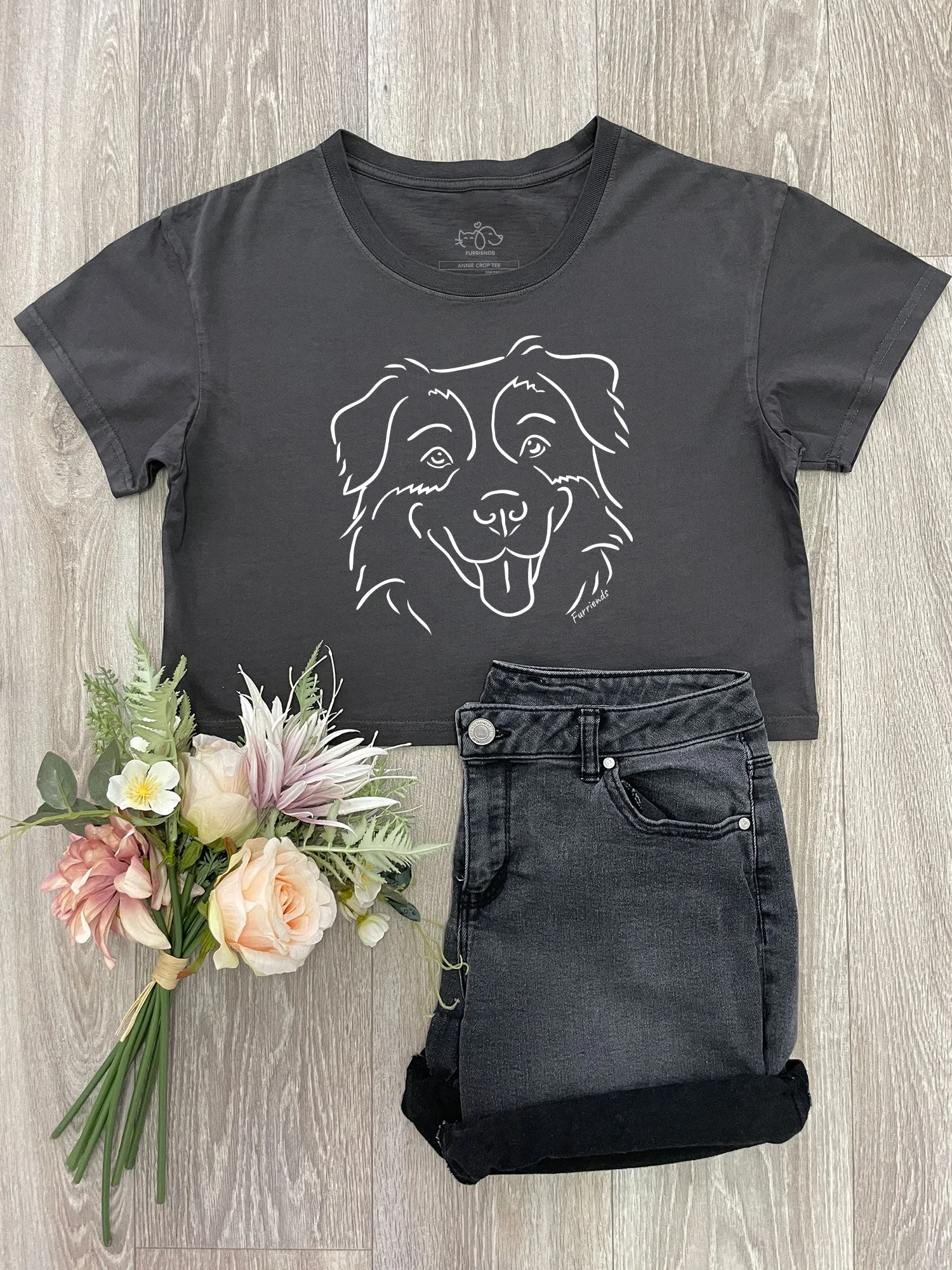 Australian Shepherd Annie Crop Tee