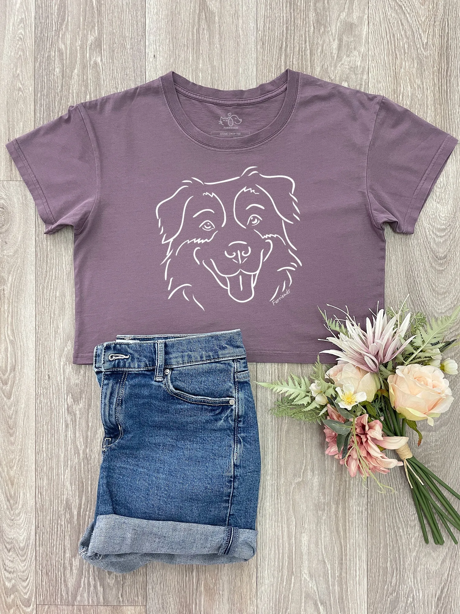 Australian Shepherd Annie Crop Tee