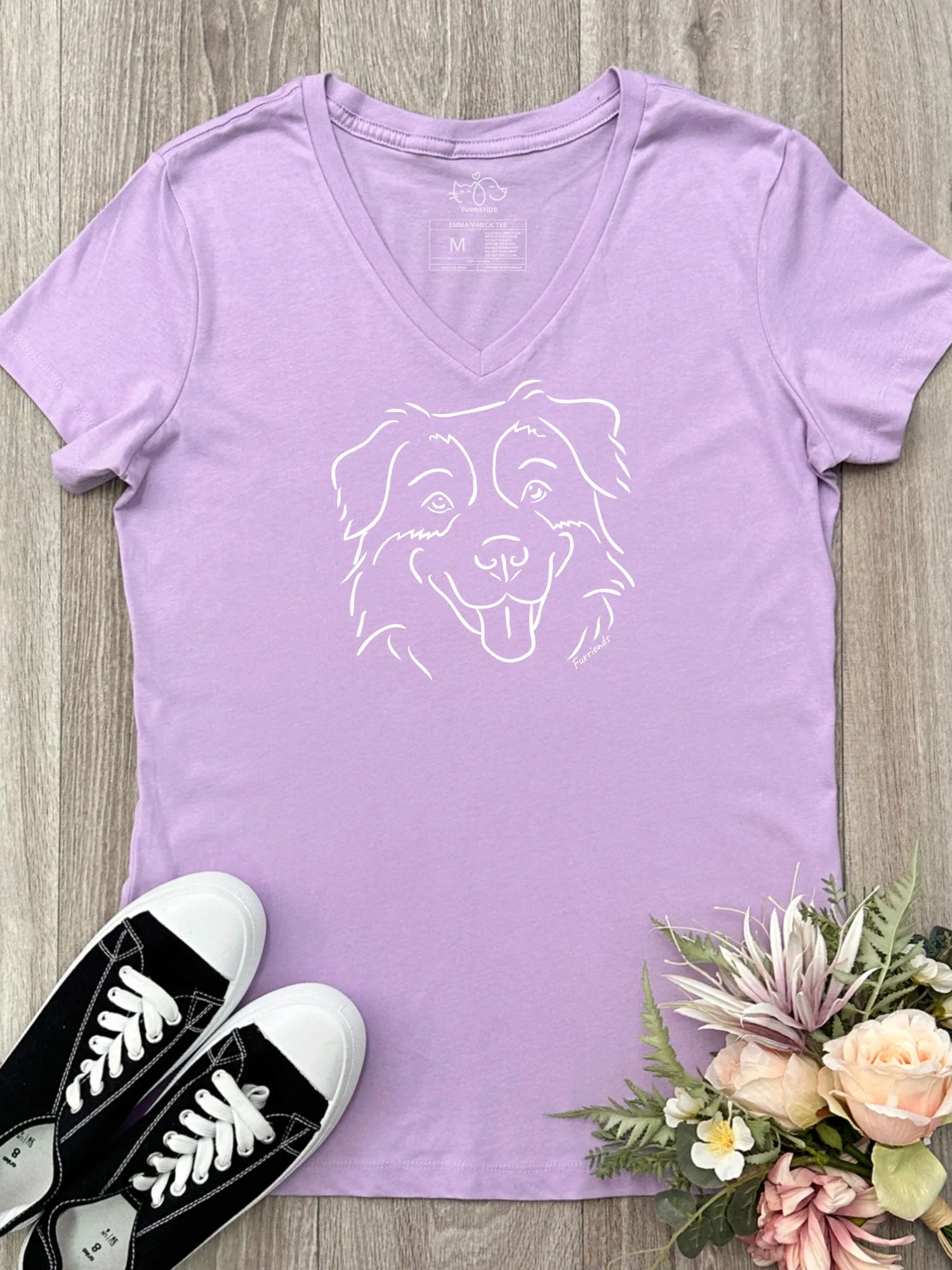 Australian Shepherd Emma V-Neck Tee