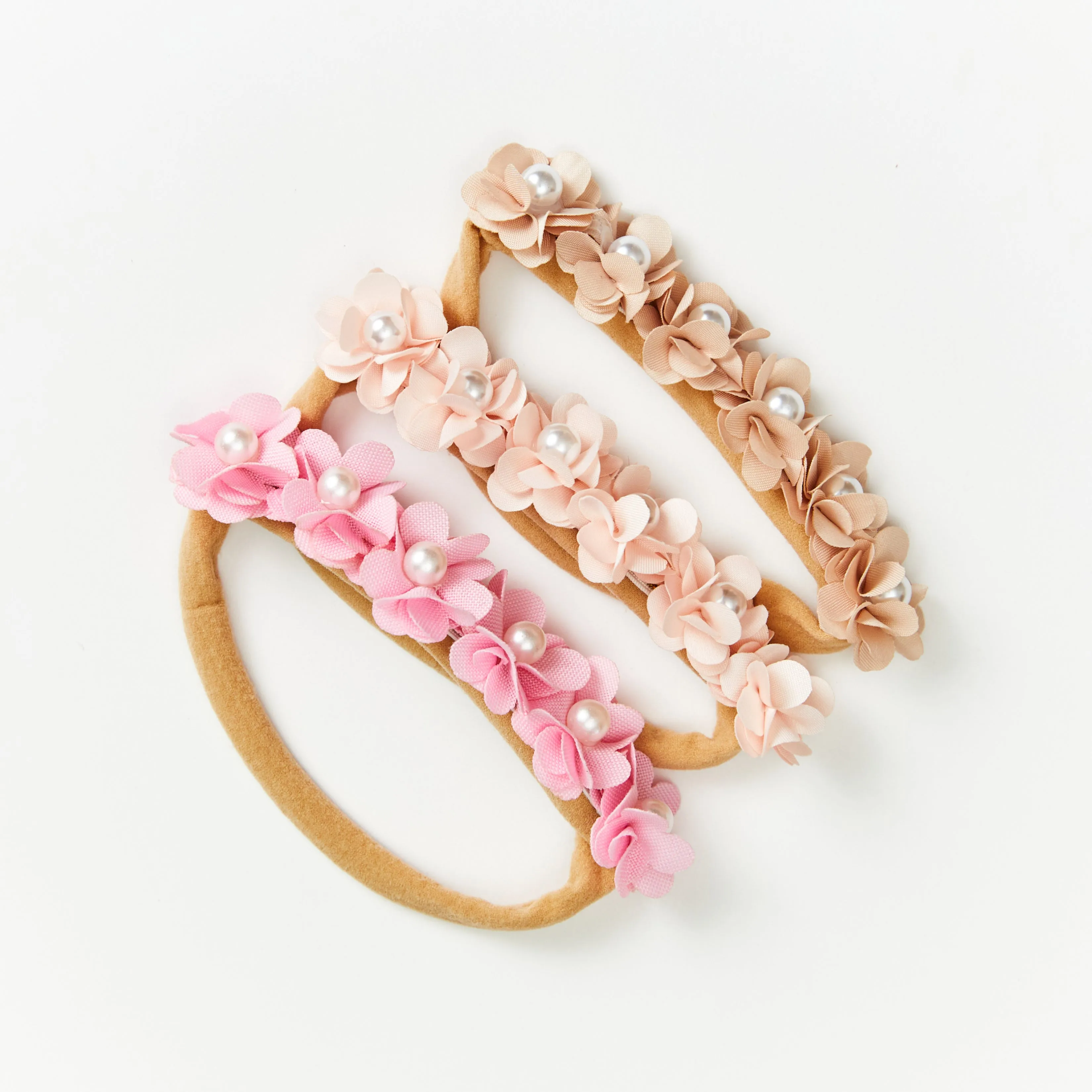 Baby Girl Mini Little Flower Crown Headband in Pink Parfait