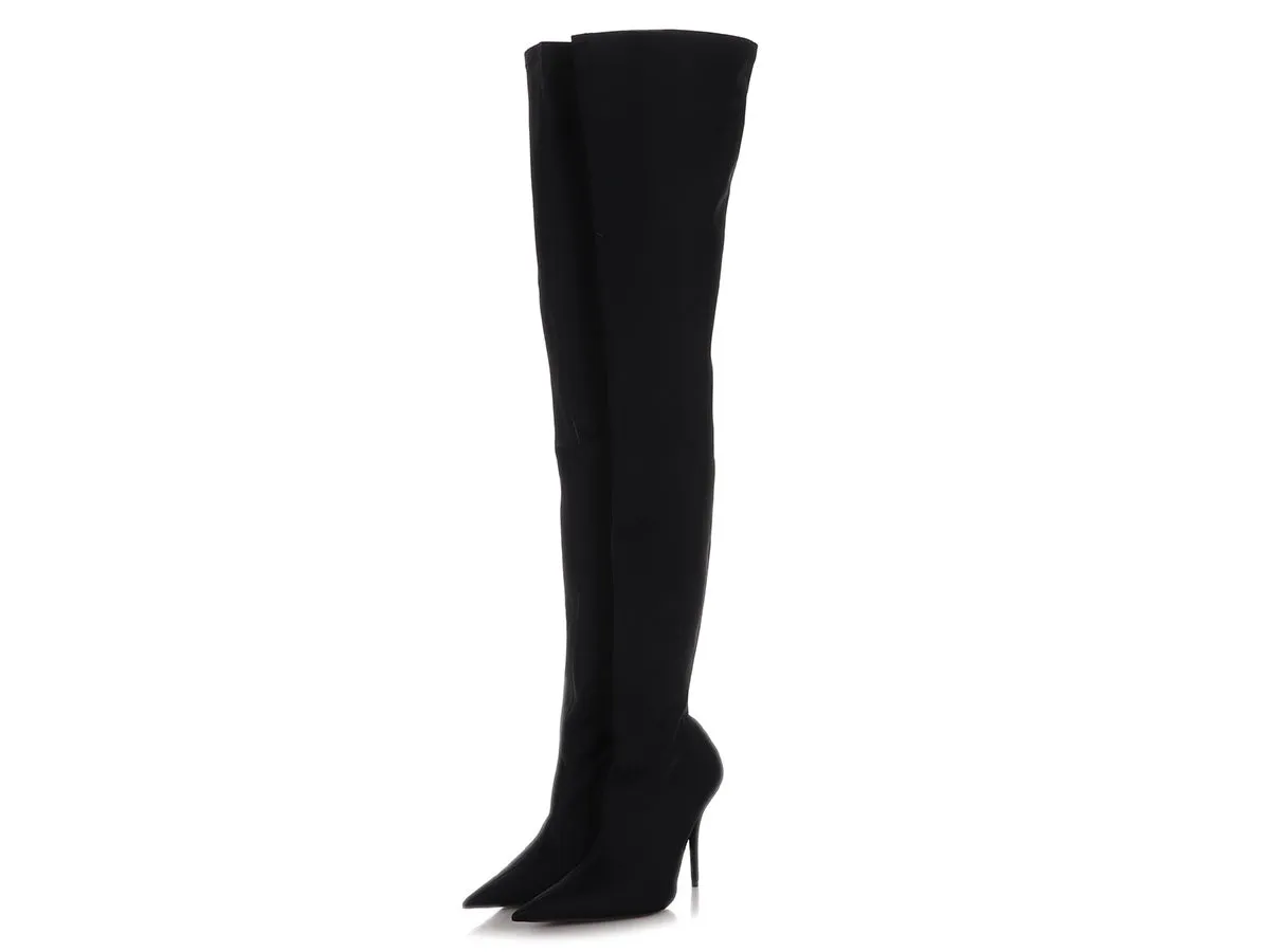 Balenciaga Black Over the Knee Knife Boots 110mm