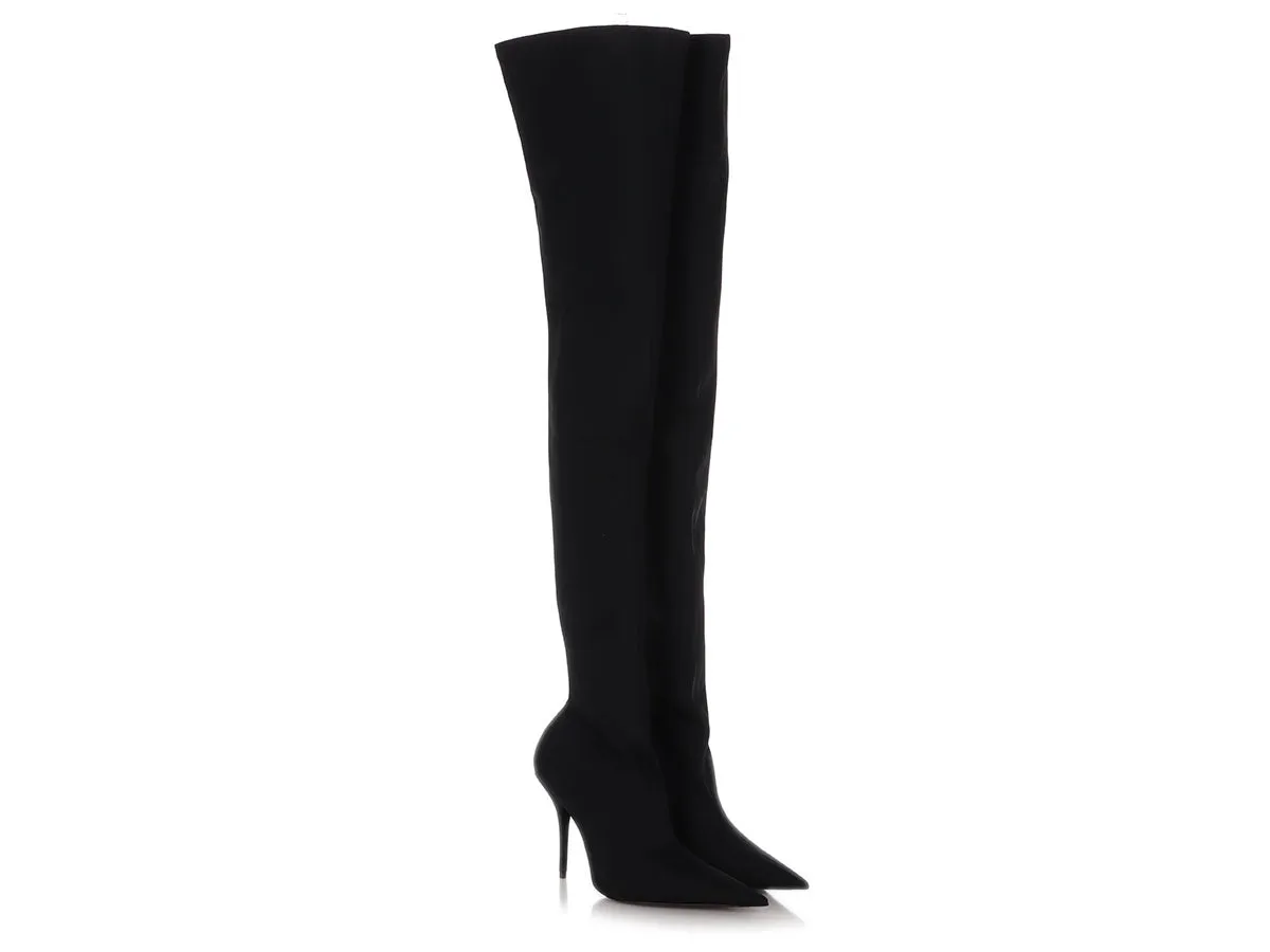 Balenciaga Black Over the Knee Knife Boots 110mm