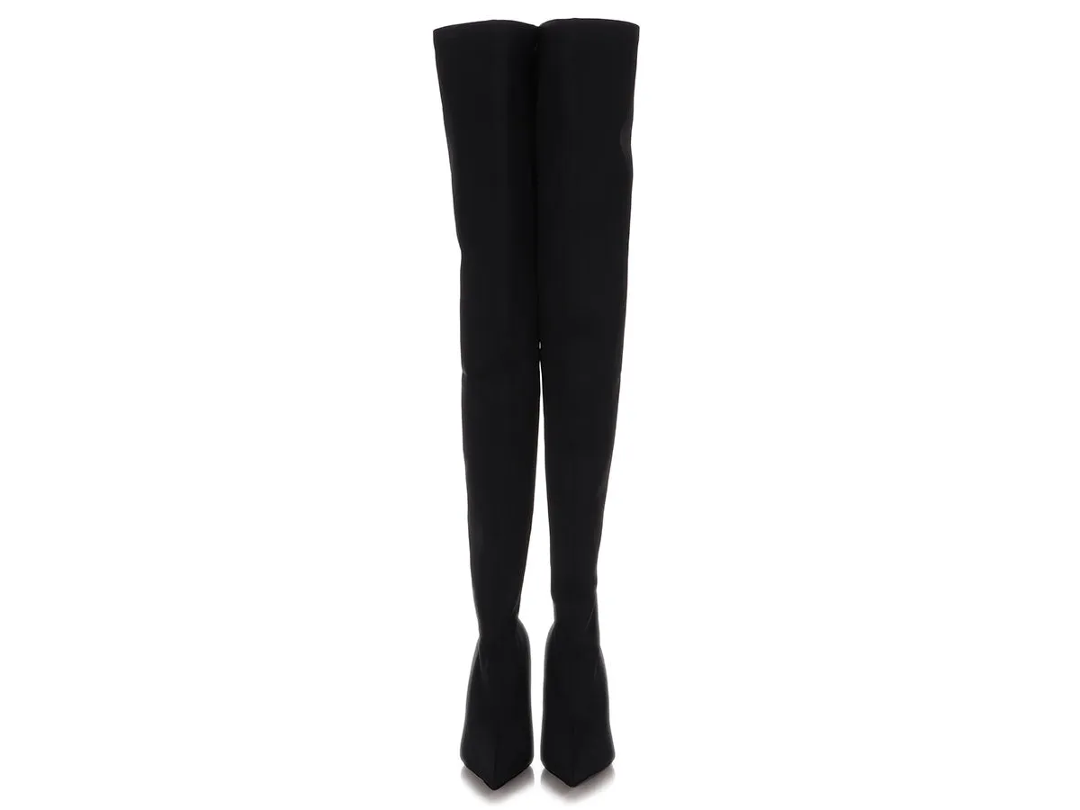 Balenciaga Black Over the Knee Knife Boots 110mm