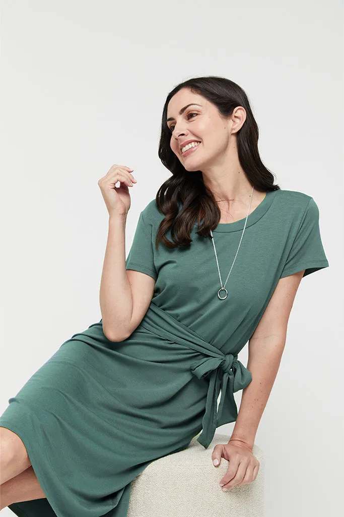 Bamboo T-Shirt Dress - Silver Pine