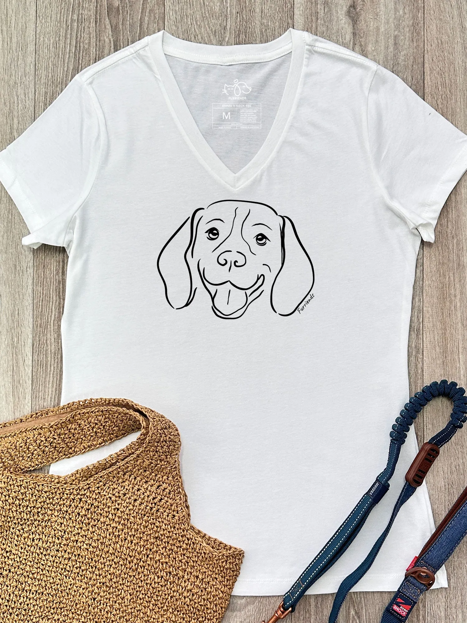 Beagle Emma V-Neck Tee