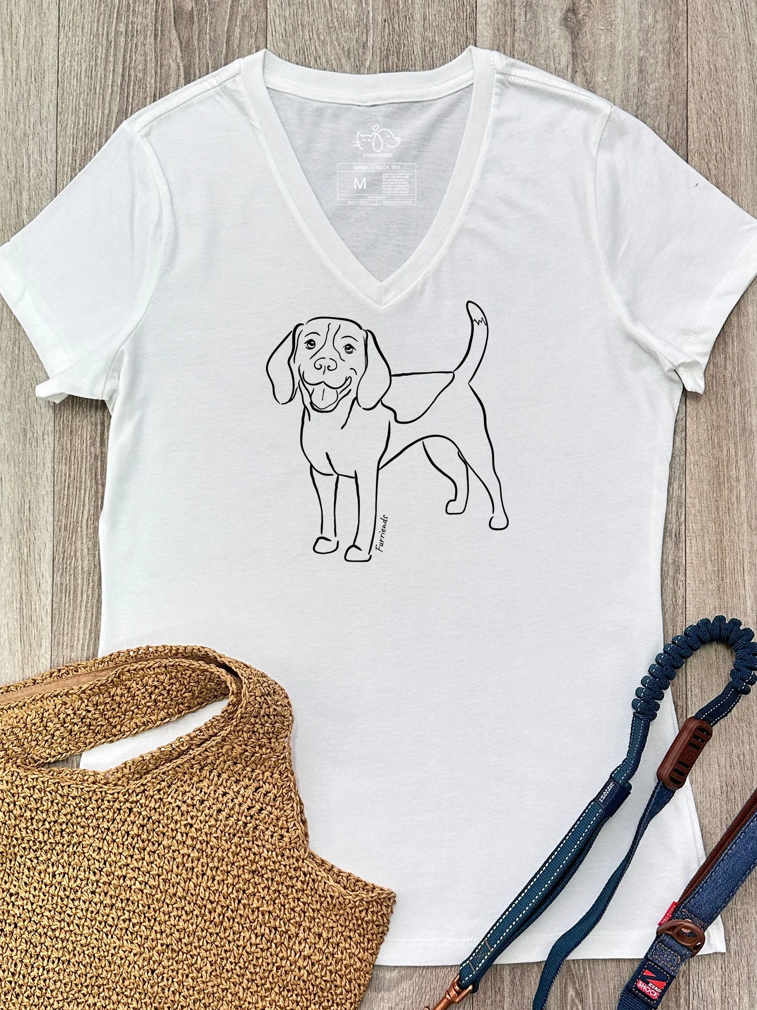 Beagle Emma V-Neck Tee