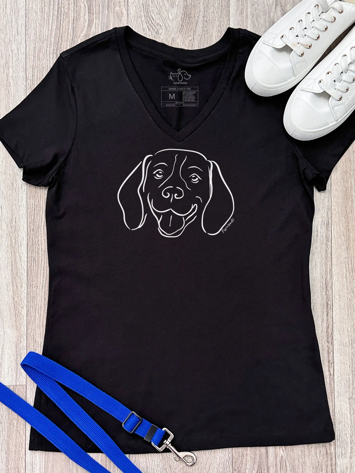 Beagle Emma V-Neck Tee