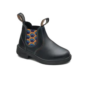 BLUNDSTONE 2254 - Kid’s Black with Rainbow Elastic and Contrast Stitching