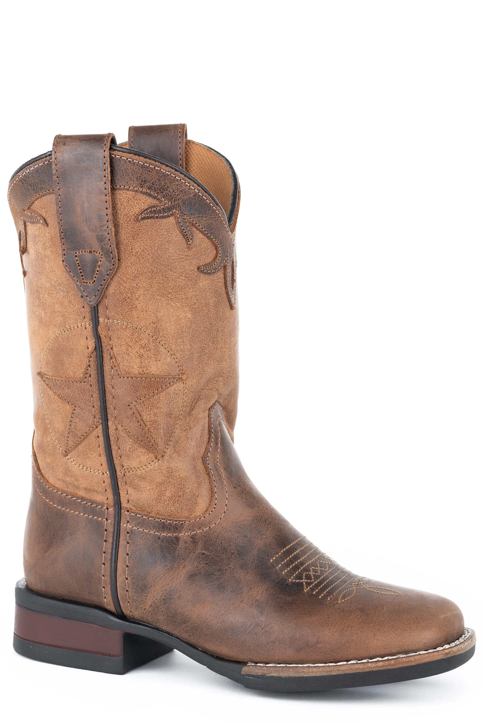 Boy's Roper Brown Western Square Toe Boot