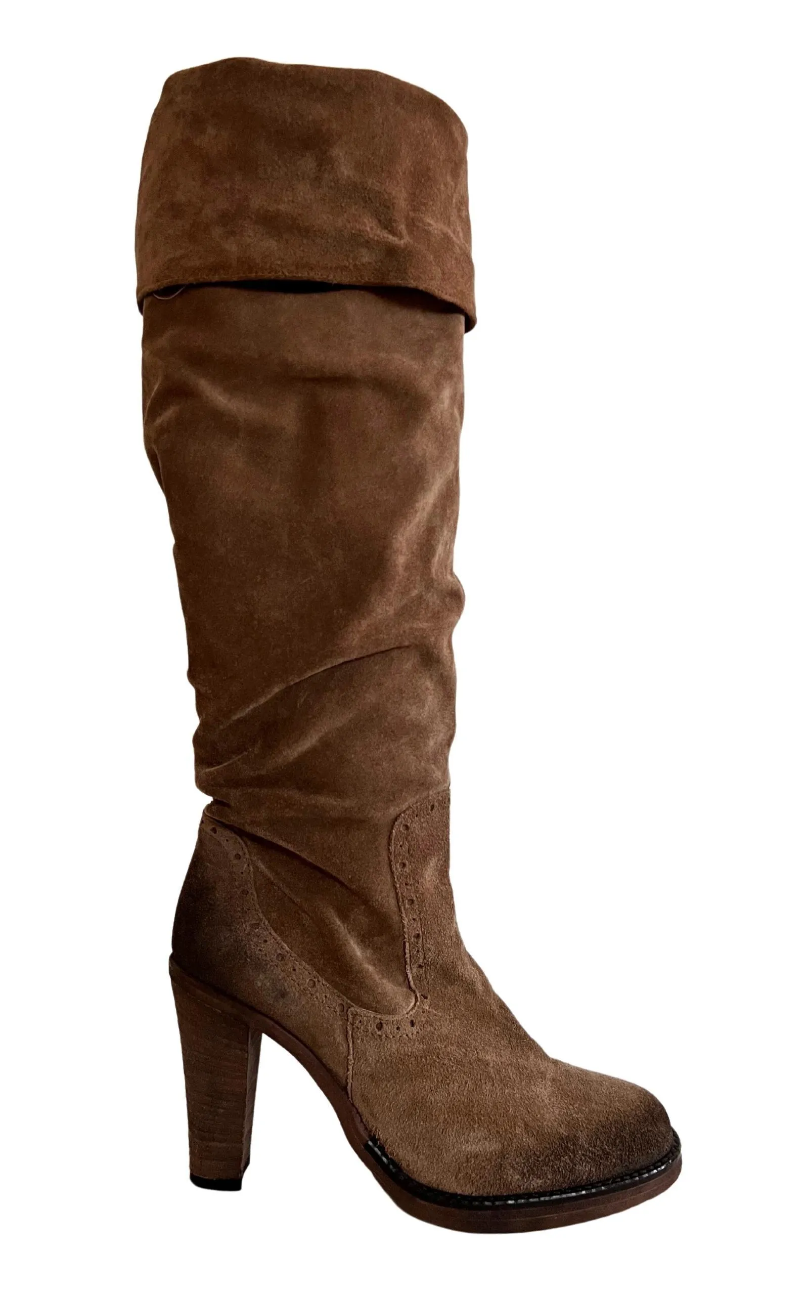 Brown Leather Knee High Boots