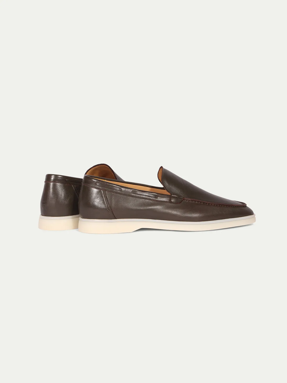 Brown Leather Yacht Loafers