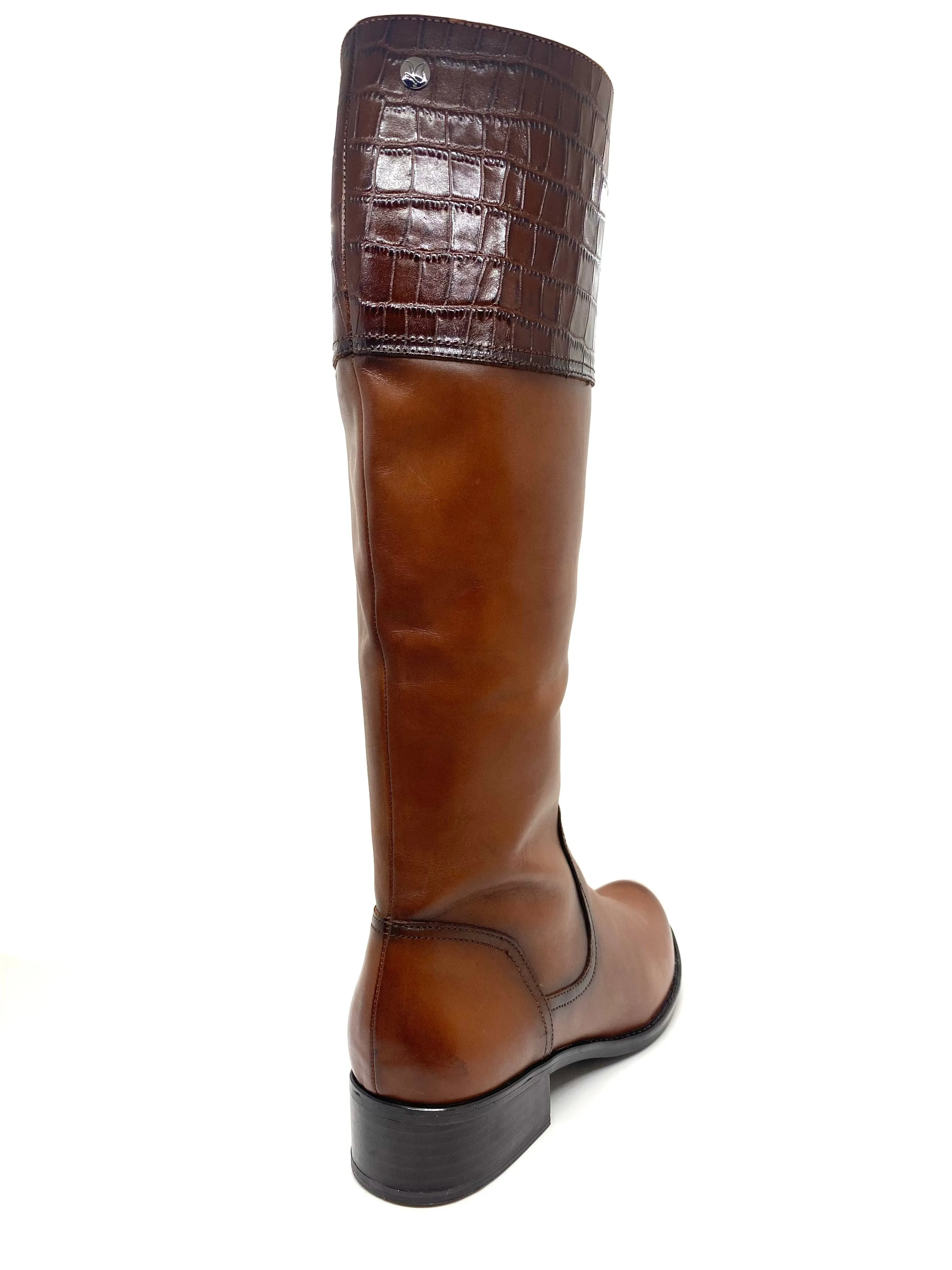 Caprice Ladies Long Boot Croco Trim