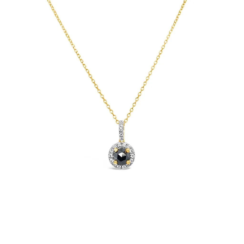 Clara by Martin Binder Black Diamond Halo Necklace (0.43 ct. tw.)