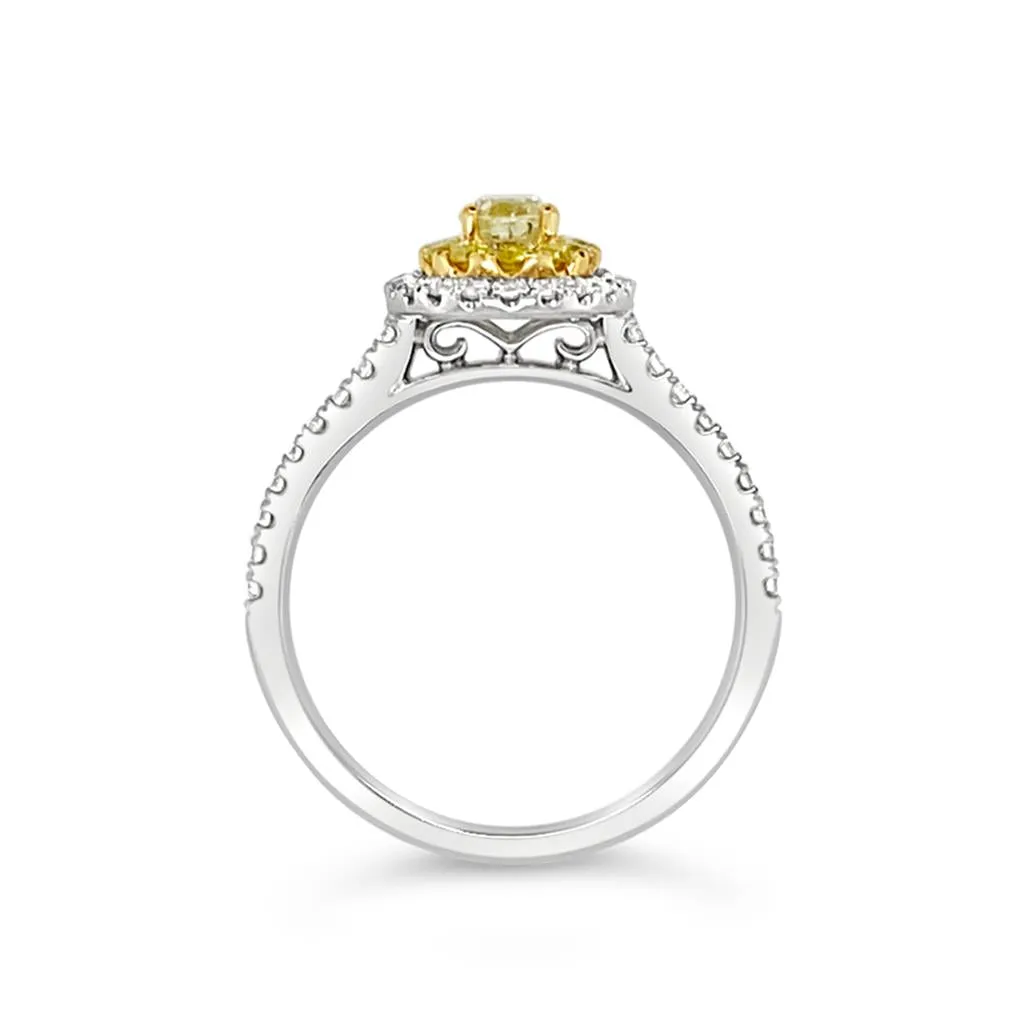 Clara by Martin Binder Yellow Diamond Halo Ring (0.76 ct. tw.)