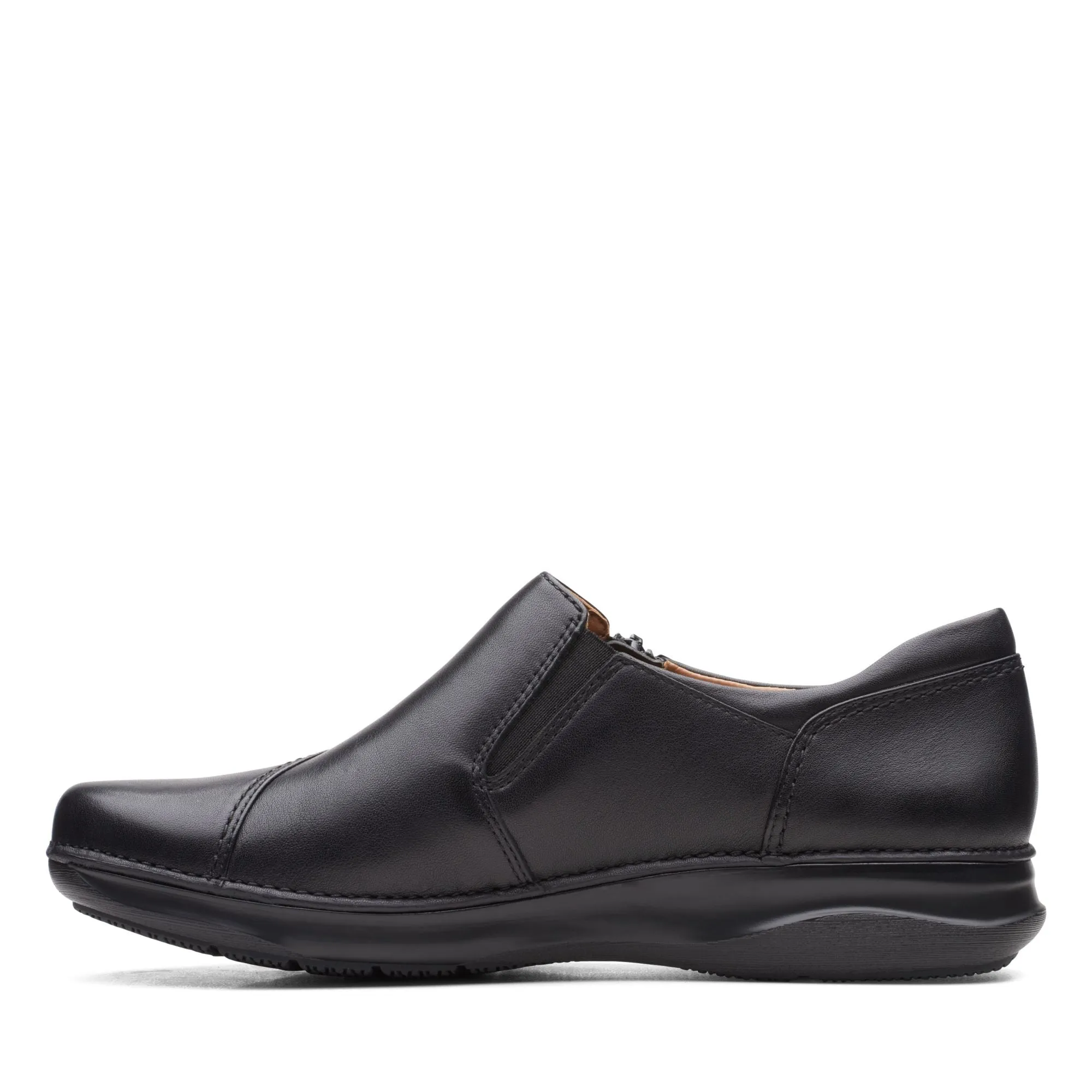 Clarks Appley Zip Black Leather