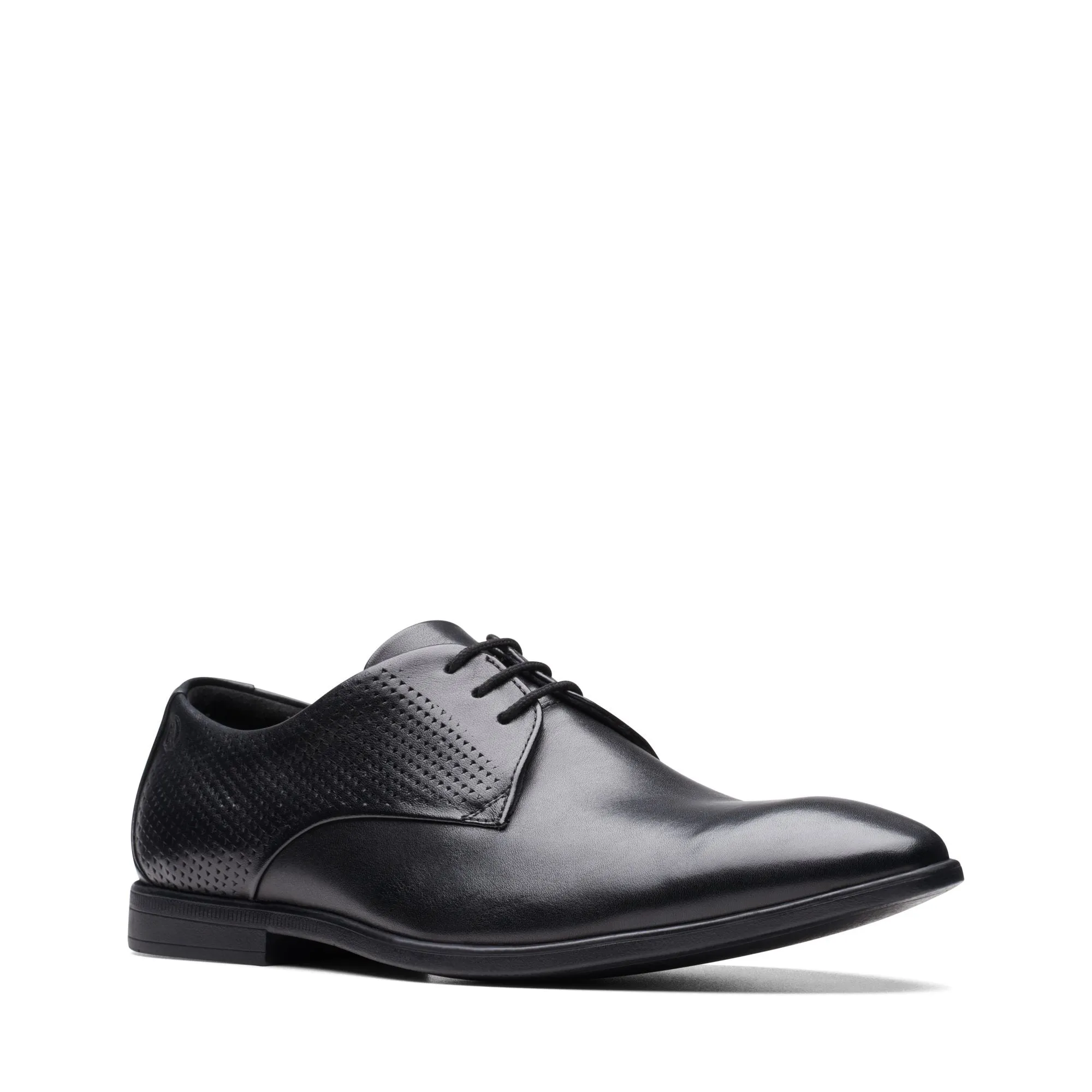 Clarks Boswyn Lace Black Leather - Standard Width