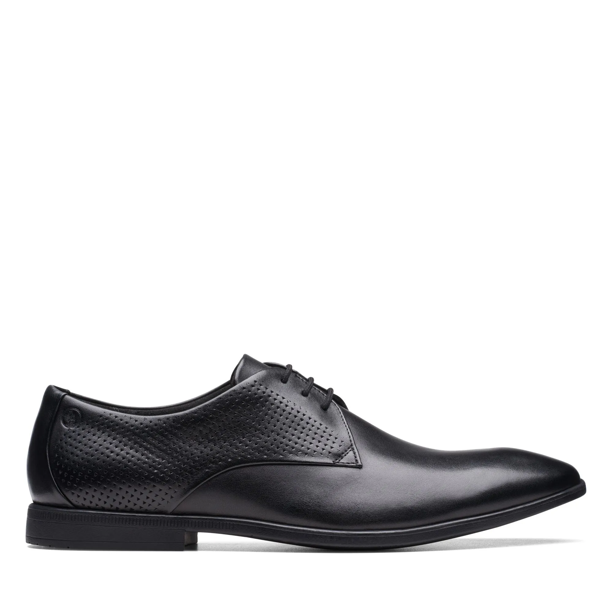 Clarks Boswyn Lace Black Leather - Standard Width