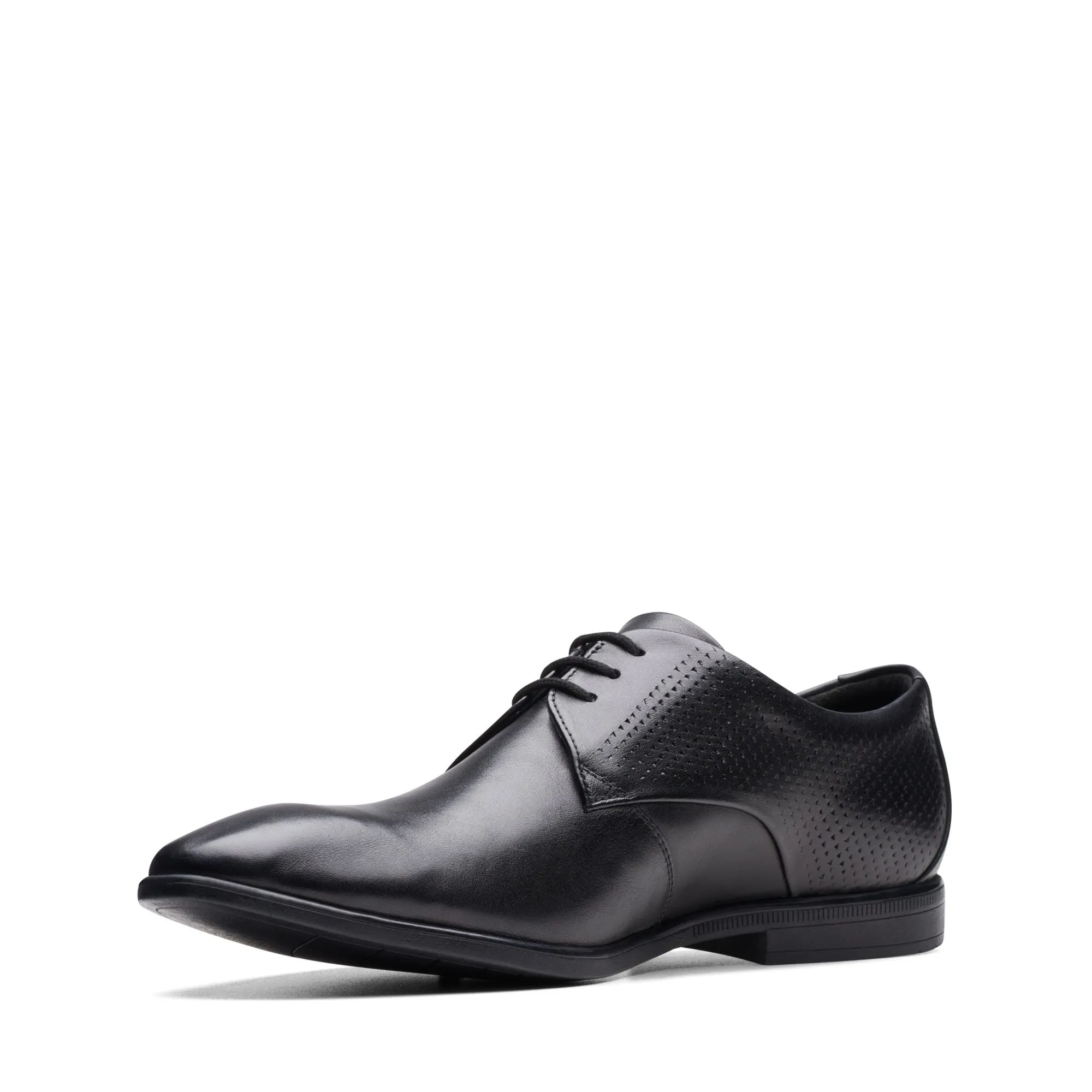 Clarks Boswyn Lace Black Leather - Standard Width