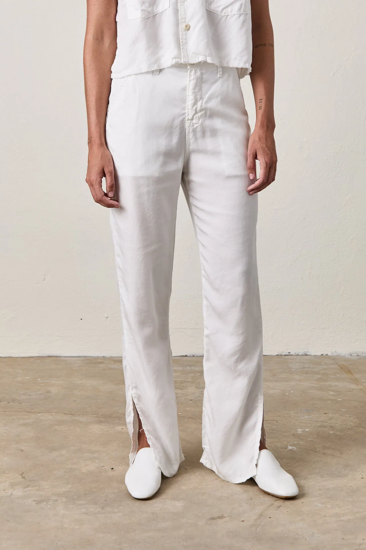 CLARKS TROUSER / SOFT WHITE