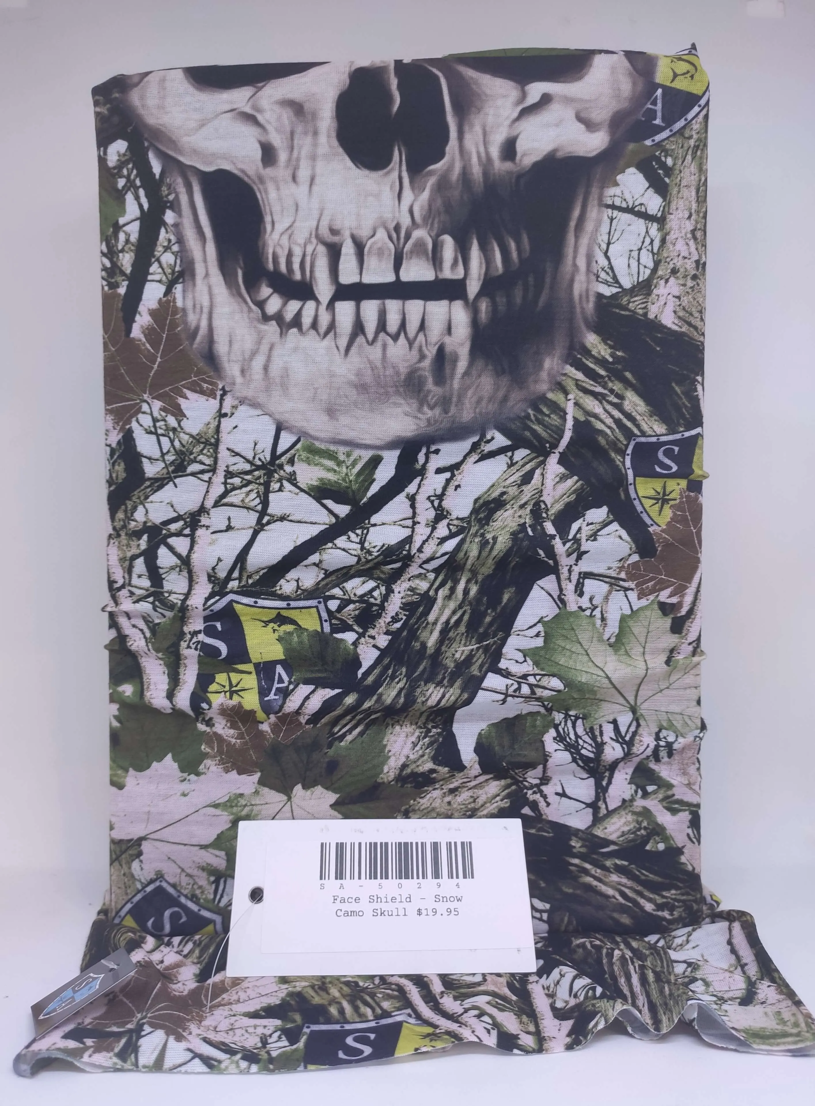 Face Shield - Snow Camo Skull