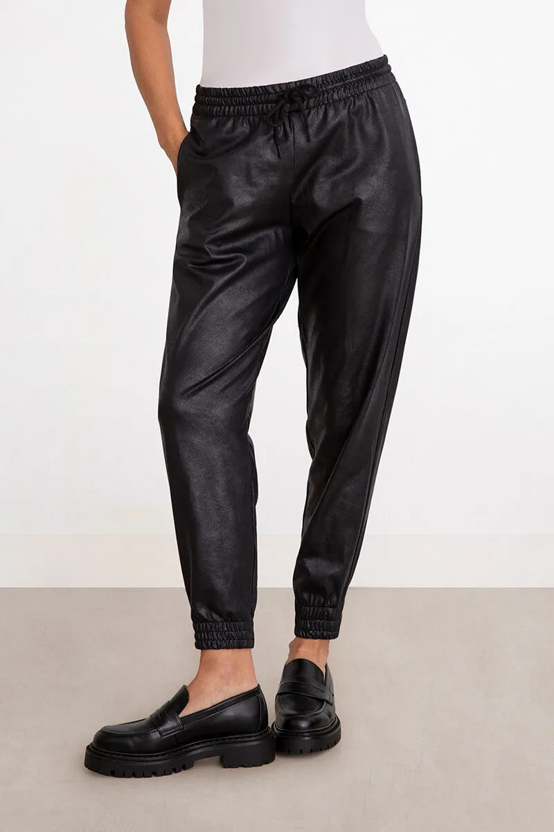 Faux Leather Jogger | Onyx