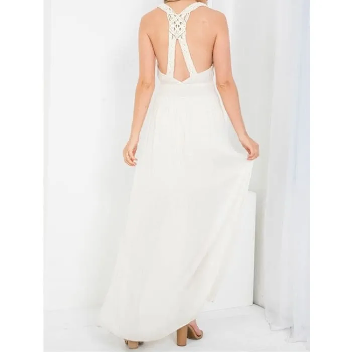 Front Slit Gauze Maxi