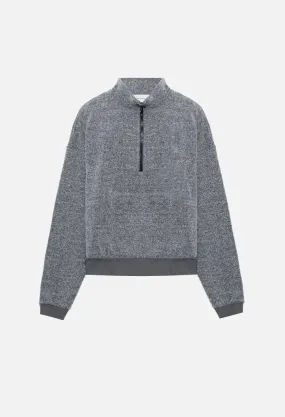 Fur Terry Half Zip Pullover / Charcoal