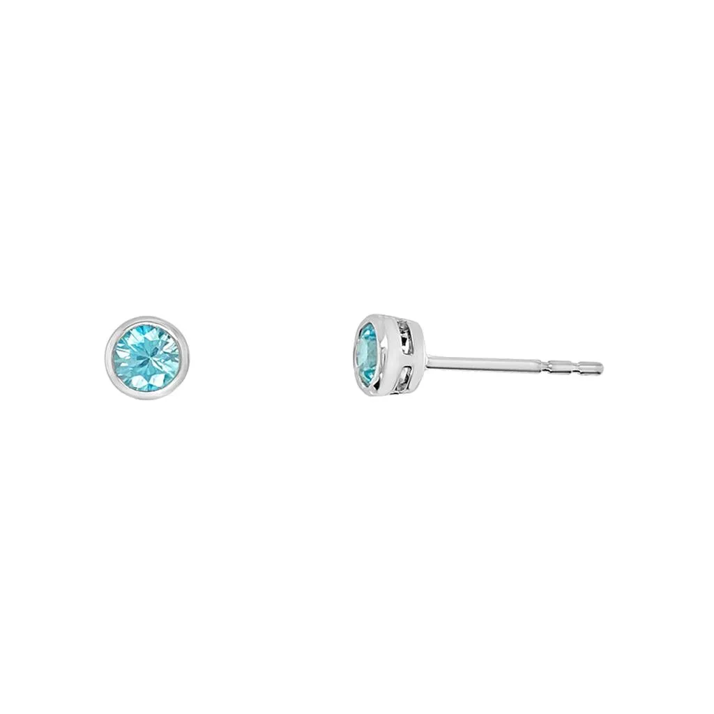 Irisa by Martin Binder Blue Zircon Bezel Stud Earrings