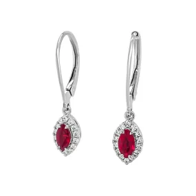 Irisa by Martin Binder Marquise Ruby & Diamond Dangle Earrings